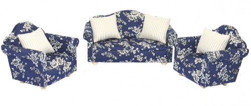 Bambole casa blu floreale - bambole,